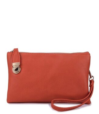 TAKE ME WITH YOU CLUTCH - BURNT ORANGE