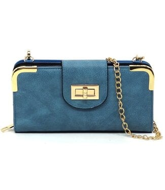 No Strings Attached Crossbody Clutch - Denim Blue