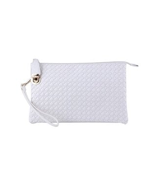 Last Straw Woven Clutch - White