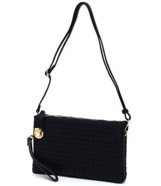 Last Straw Woven Clutch - Black