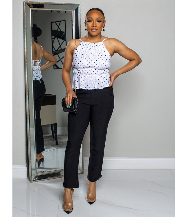 Spot On Polkadot Top - White