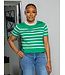 ONE WAY STRIPED KNITTED TOP - APPLE GREEN