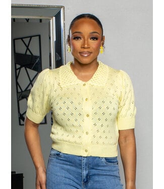 THE LITTLE THINGS KNITTED TOP - PALE YELLOW