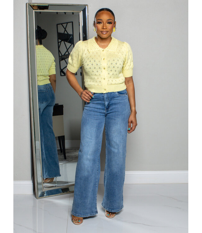 THE LITTLE THINGS KNITTED TOP - PALE YELLOW