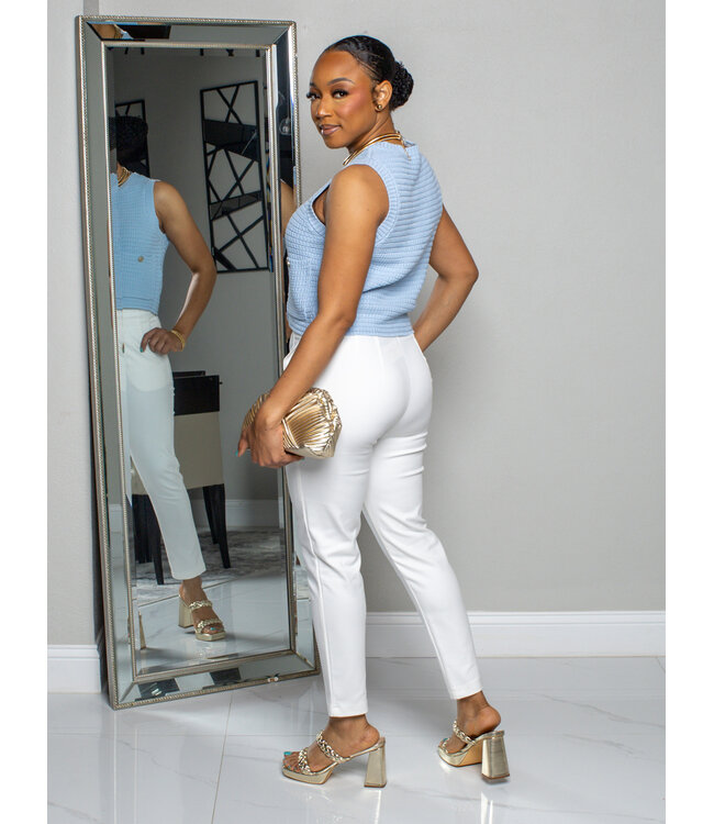 Changing Seasons Knitted Top - Baby Blue