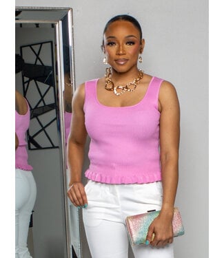 ROAM FREE KNITTED TOP - PINK