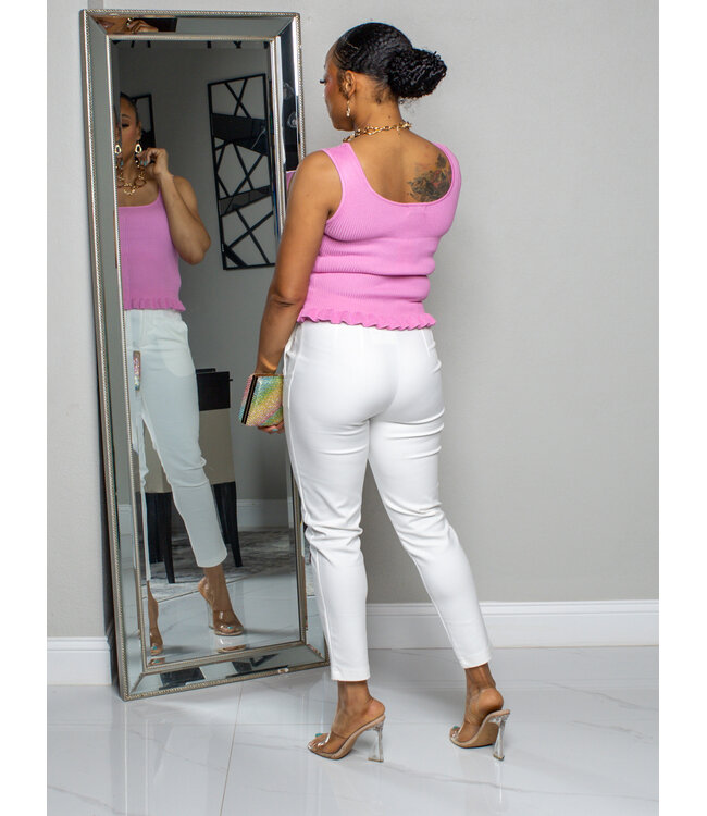 ROAM FREE KNITTED TOP - PINK