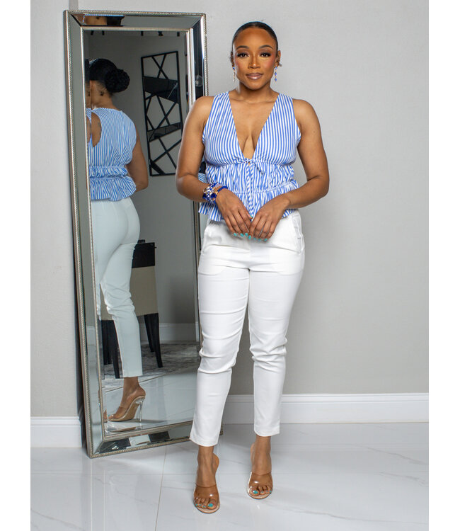 Picnic Date Striped Top - Blue