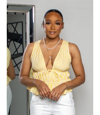 Picnic Date Striped Top - Yellow
