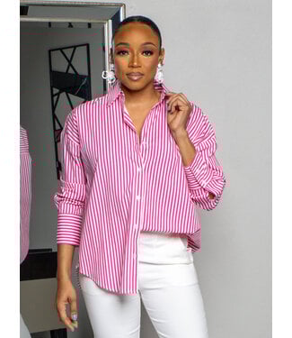 MAKE IT RIGHT STRIPED BUTTONED TOP