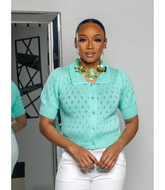 THE LITTLE THINGS KNITTED TOP - MINT