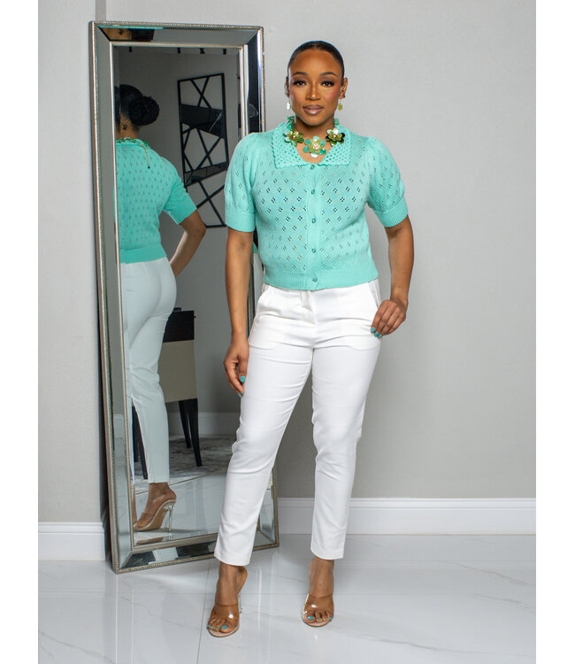 THE LITTLE THINGS KNITTED TOP - MINT