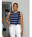 SIDE WAYS STRIPED TOP - NAVY