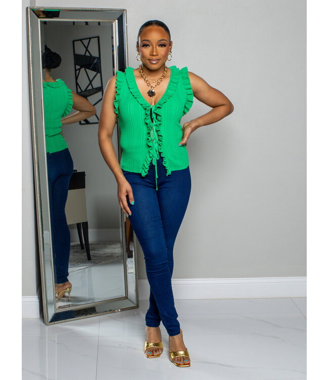 CLOSE ENOUGH RUFFLED TOP