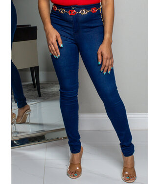 SHAPE ME HIGH WAIST SKINNY JEANS - DARK WASH