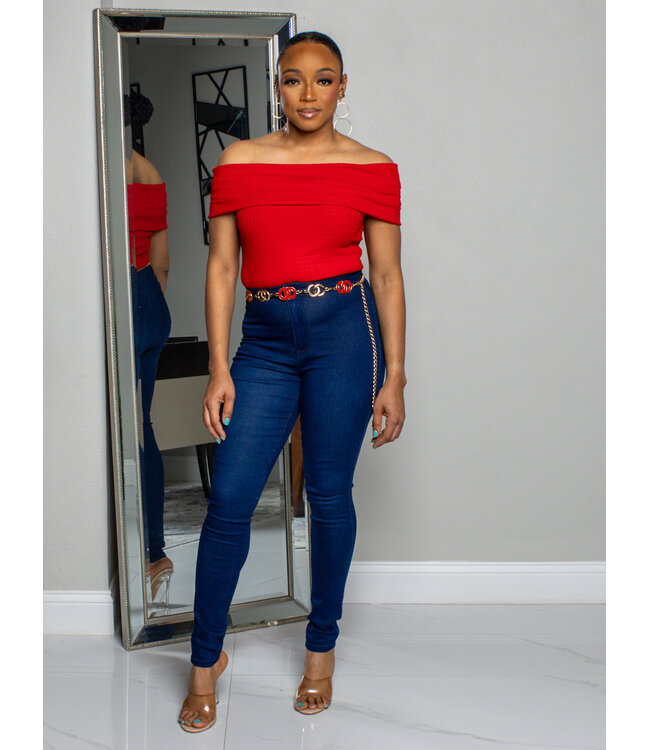 SHAPE ME HIGH WAIST SKINNY JEANS - DARK WASH