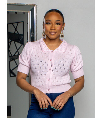 THE LITTLE THINGS KNITTED TOP - SOFT PINK