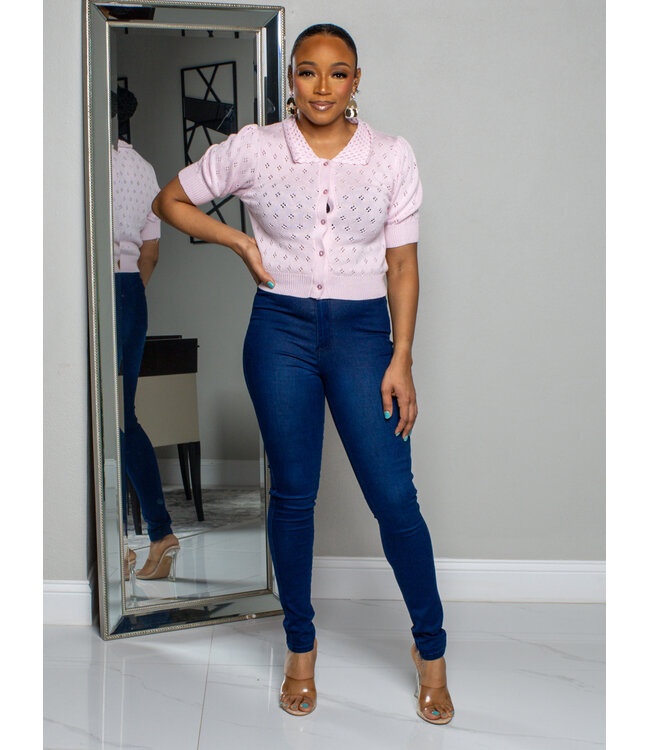 THE LITTLE THINGS KNITTED TOP - SOFT PINK