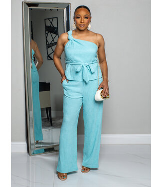 SIDE EYE ONE SHOULDER PANT SET