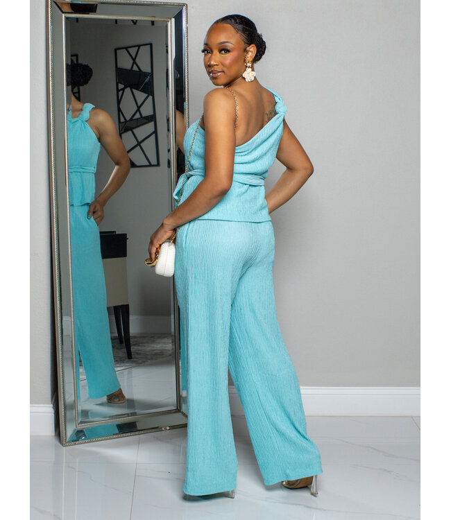 SIDE EYE ONE SHOULDER PANT SET