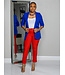 Meet & Greet Ruched Sleeve Blazer - Royal Blue