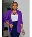 Meet & Greet Ruched Sleeve Blazer - Purple