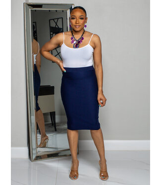Call Me Basic Pencil Skirt - Navy