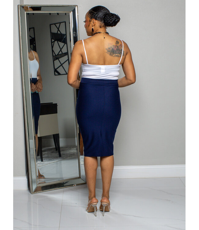 Call Me Basic Pencil Skirt - Navy