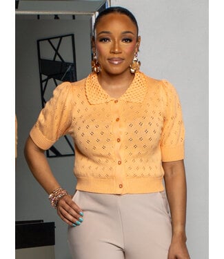 THE LITTLE THINGS KNITTED TOP - APRICOT