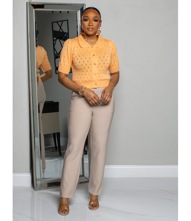 THE LITTLE THINGS KNITTED TOP - APRICOT