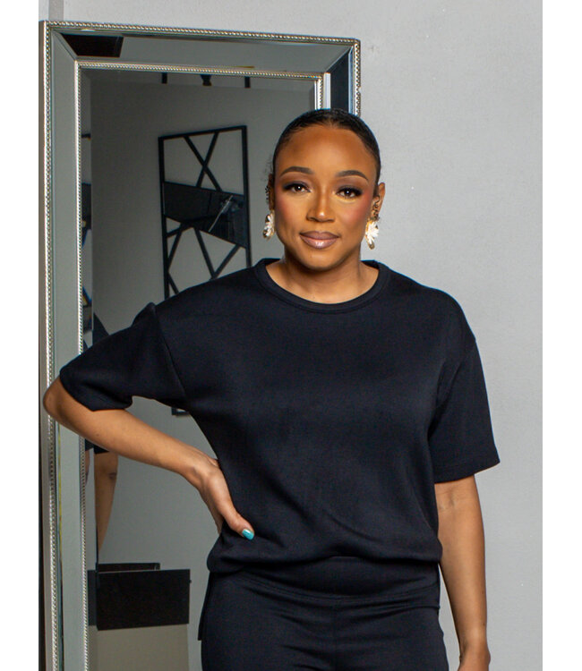 OVER FLOW SCUB TOP - BLACK