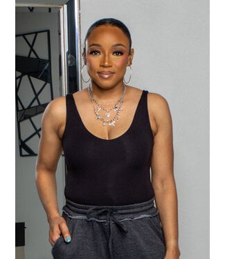 ESSENTIAL COMFORT V-NECK TANK - BLACK