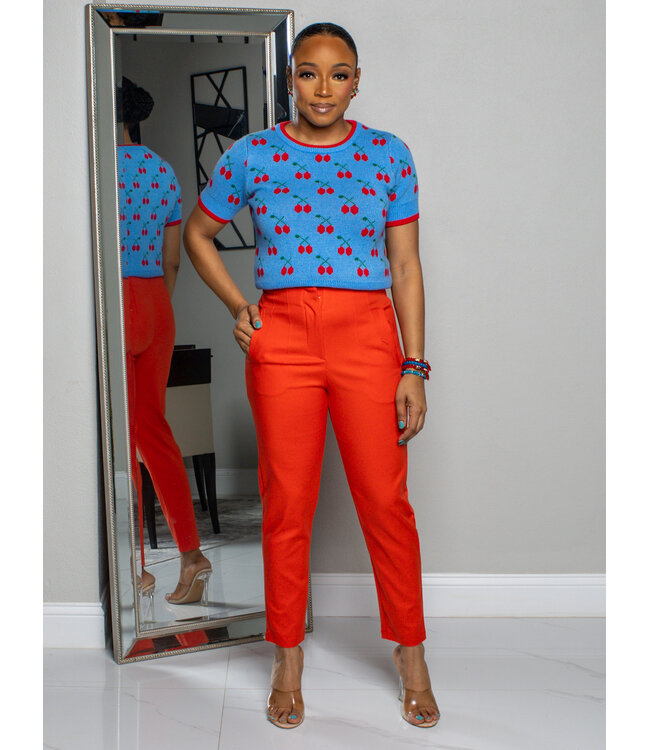 TAKE ME ANKLE PANTS - TOMATO