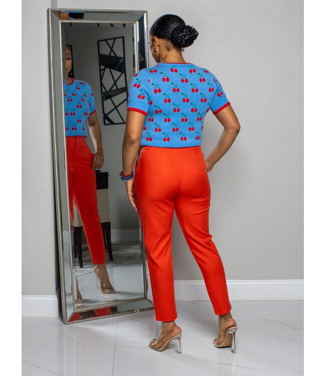 TAKE ME ANKLE PANTS - TOMATO