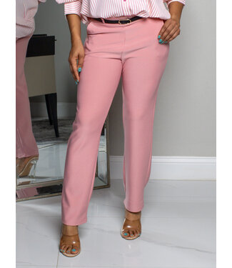 MAKE IT WORK BELTED PANTS - PINK