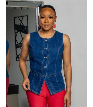 Deep Dive Denim Vest Top