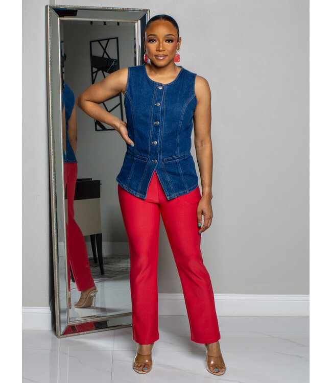 Deep Dive Denim Vest Top
