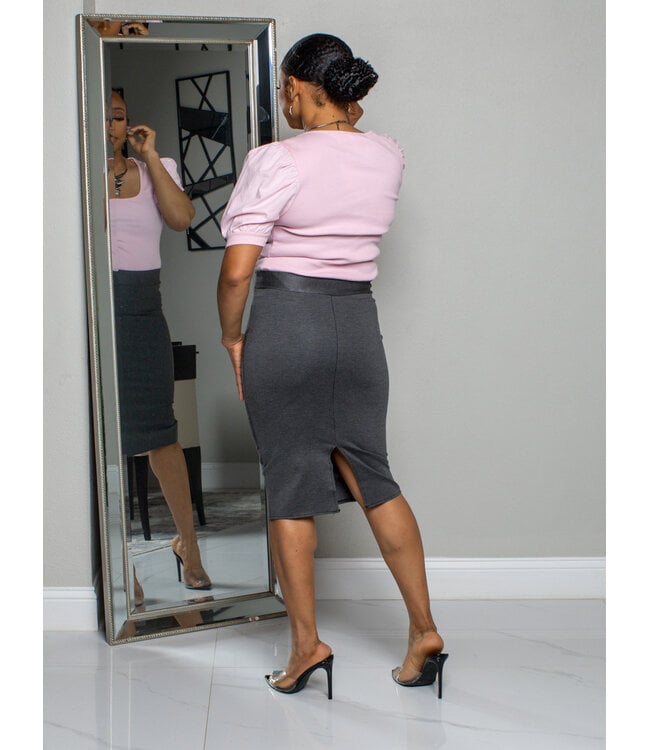 Call Me Basic Pencil Skirt - Grey