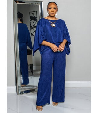 IN THE CITY PANTS SET - NAVY