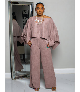 IN THE CITY PANTS SET - MOCHA