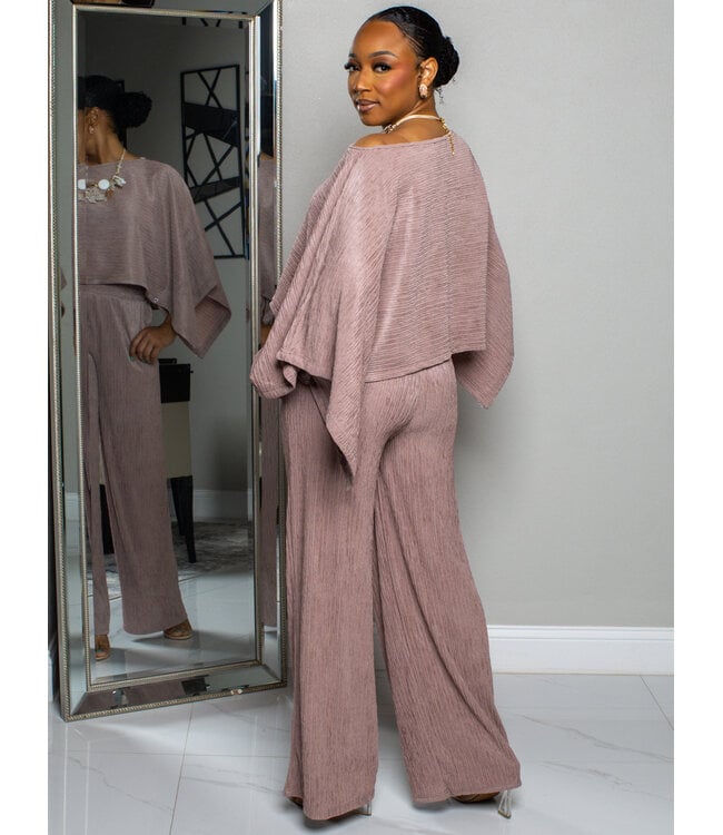 IN THE CITY PANTS SET - MOCHA