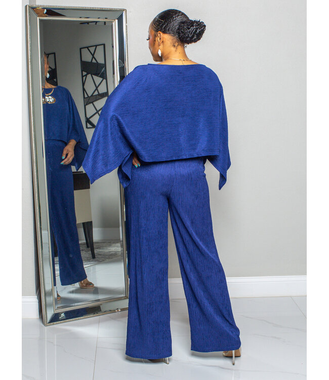 IN THE CITY PANTS SET - NAVY