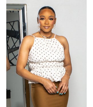 Spot On Polkadot Top - Oatmeal