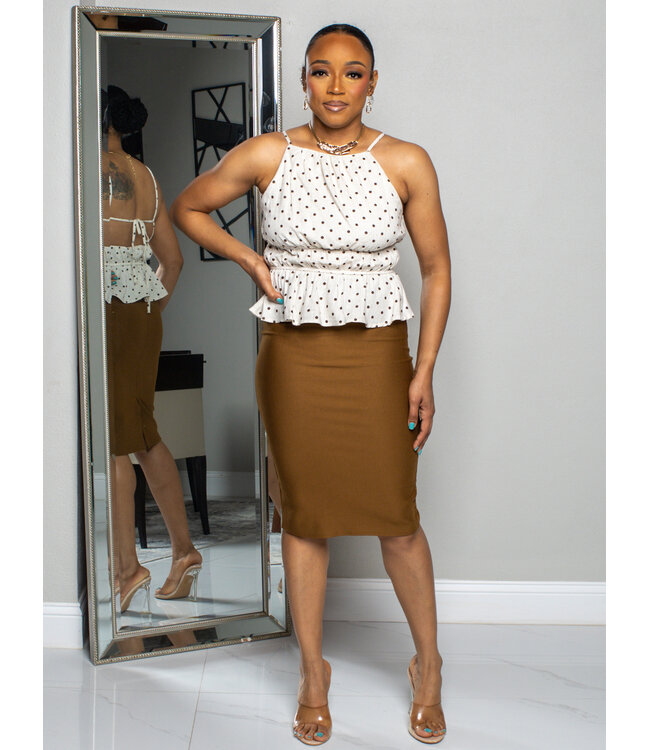 Spot On Polkadot Top - Oatmeal