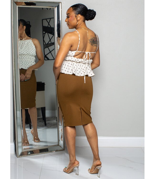 Call Me Basic Pencil Skirt - Brown