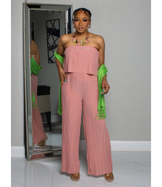 STAY ON TREND PLEATED JUMPSUIT - LIGHT PINK