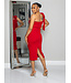BECOMING HER ONE SHOULDER DRESS - RED