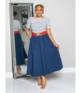 MID POINT STRIPED DRESS