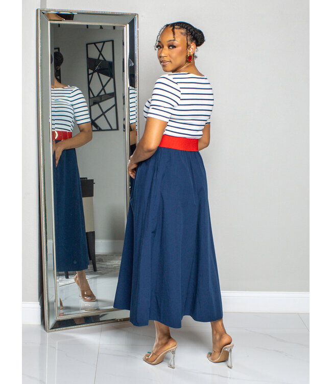 MID POINT STRIPED DRESS