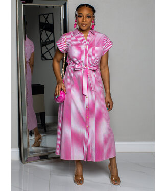 Blank Spaces Striped Maxi Dress - Pink